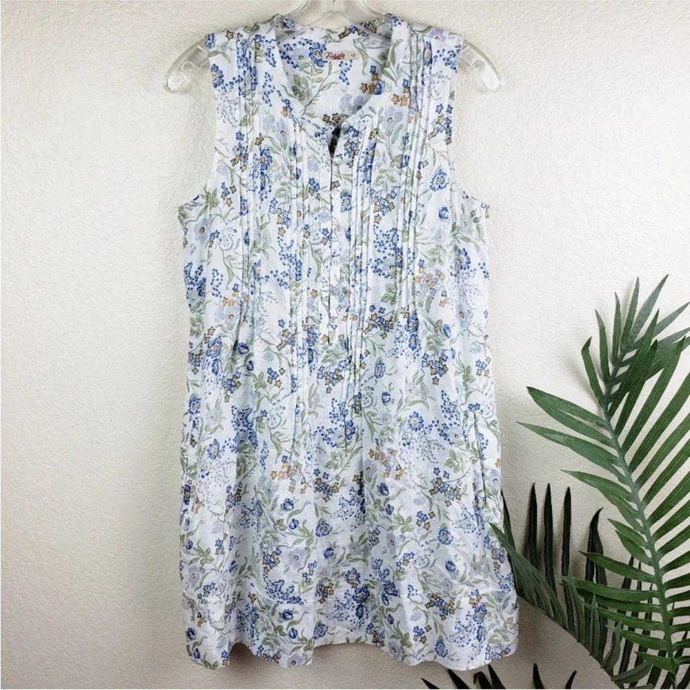 Faherty Floral Print Linen Isha Dress Small - Picture 2 of 6
